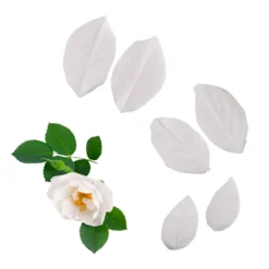 Molde Texturizador de Silicona - Hojas de Rosal 6 ud