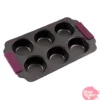 Molde de Acero para 6 Cupcakes con Asas de Silicona