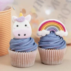 Nubes de Azúcar Unicornio y Arcoiris 12 ud