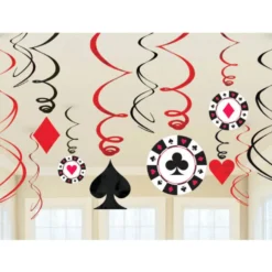 Pack de 12 Decoraciones colgantes Poker