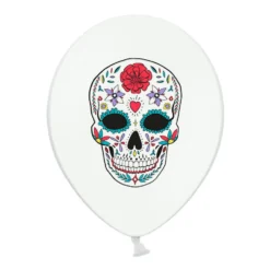 Pack de 6 Globos Calavera Día de los Muertos 30 cm