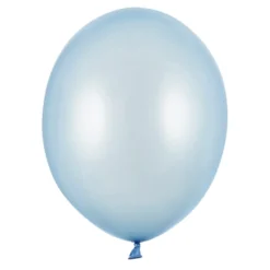 Pack de 10 Globos de Látex Azul Bebé Metálico