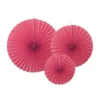 Pack de 3 Abanicos de Papel Fucsias