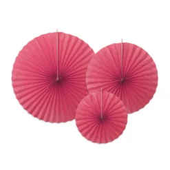 Pack de 3 Abanicos de Papel Fucsias