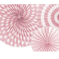 Pack de 3 Abanicos de Papel Rosas con Estampados