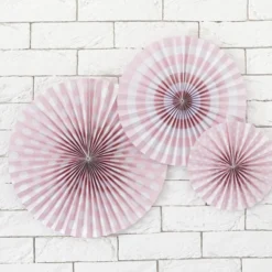 Pack de 3 Abanicos de Papel Rosas con Estampados