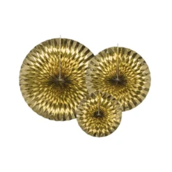 Pack de 3 Abanicos Dorados