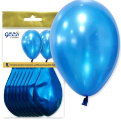 Pack de 8 globos azul metalizado