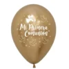 Pack de 12 Globos Reflex Dorado Comunión 30 cm