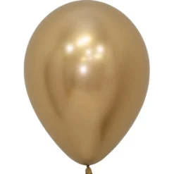 Pack de 12 Globos Reflex Dorado 30 cm