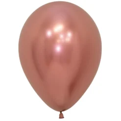 Pack de 12 Globos Reflex Oro Rosado 30 cm