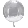 Pack de 3 Globos Transparentes con Plumas en el Interior 45 cm.