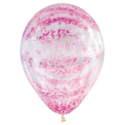 Pack de 12 Globos Transparentes Grafiti Rosa 30 cm