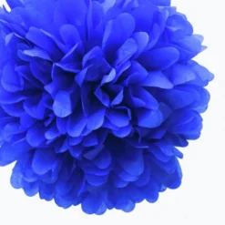 Pack de 4 Pompones de Seda Azul Marino 35 cm