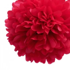 Pack de 4 Pompones de Seda 35cm color Rojo