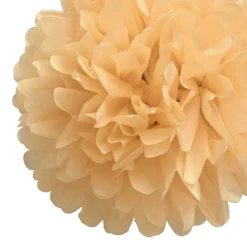 Pack de 4 Pompones de Seda 35cm color Kraft