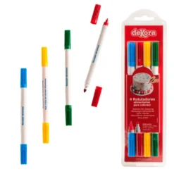 Pack de 4 Rotuladores Comestibles Doble Punta