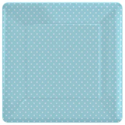 Pack 8 platos azules con lunares