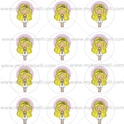 Papel Comestible 6 cm Comunión Niña Rubia Modelo Z