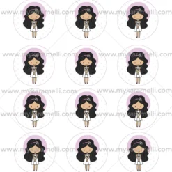 Papel Comestible 6 cm Comunión Niña Morena Modelo Z