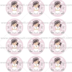 Papel Comestible 6 cm Comunión Niña Modelo X