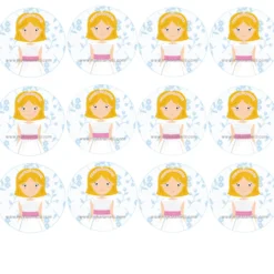 Papel de Azúcar Comunión Niña Modelo B 6 cm
