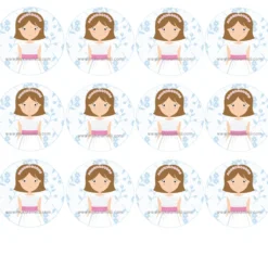 Papel de Azúcar Comunión Niña Modelo C 6 cm