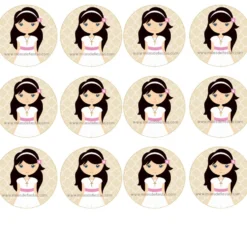Papel de Azúcar Comunión Niña Modelo E 6 cm
