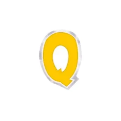 Pegatina para Globos Letra Q Amarillo
