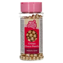 Perlas de Chocolate Crujiente Oro Metalizado 60 gr - Funcakes