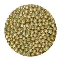 Perlas de Chocolate Crujiente Amarillo Metalizado 60 gr - Funcakes
