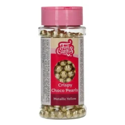 Perlas de Chocolate Crujiente Amarillo Metalizado 60 gr - Funcakes