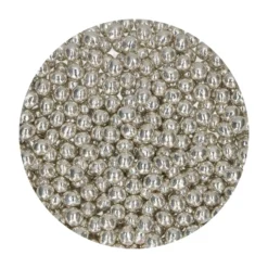 Perlas de Chocolate Crujiente Plata Metalizado 60 gr - Funcakes