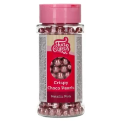 Perlas de Chocolate Crujiente Rosa Metalizado 60 gr - Funcakes