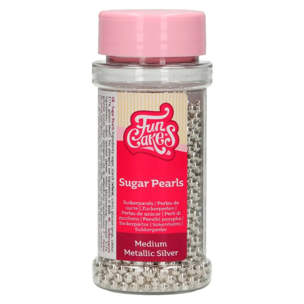 Perlas Metalizadas Plata 80 gr Funcakes