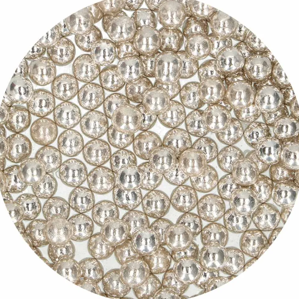 Perlas Metalizadas Plata 8 mm Funcakes