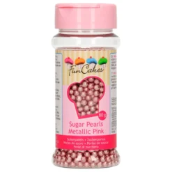 Perlas Metalizadas Rosas 80 gr Funcakes