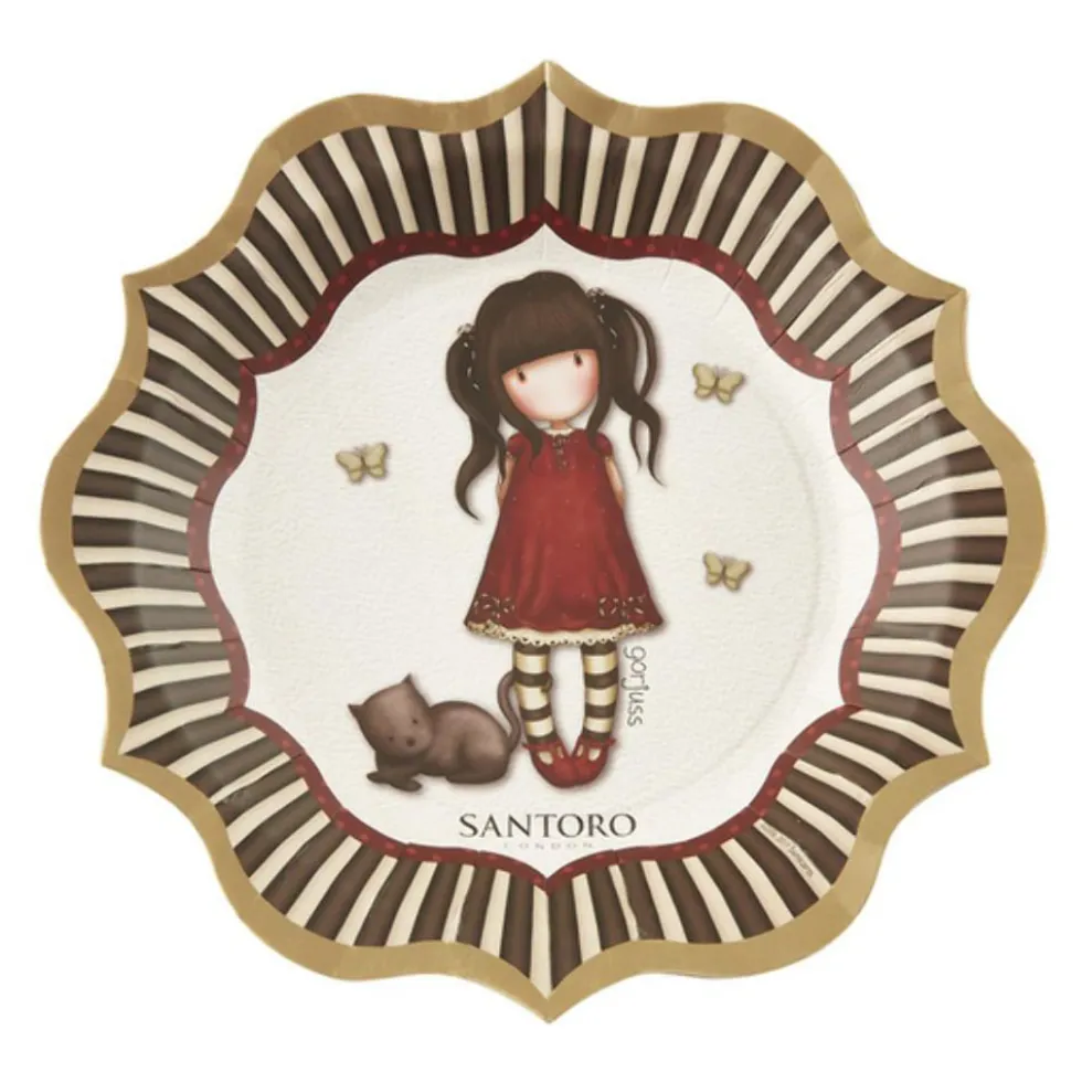 Platos de Papel Gorjuss Ruby 23 cm 8 ud