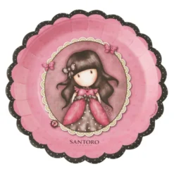 Platos de Papel Gorjuss Rosas 23 cm 8 ud