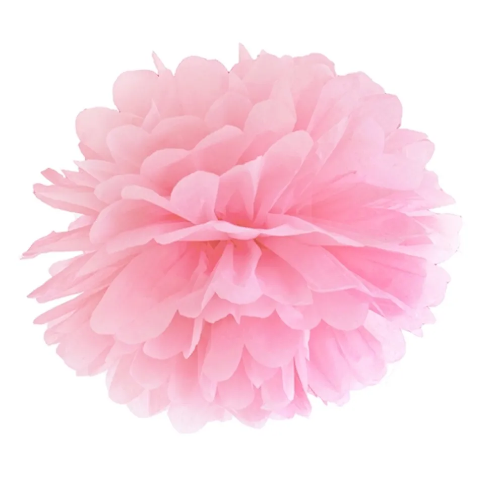 Pompón Rosa de papel 35 cm