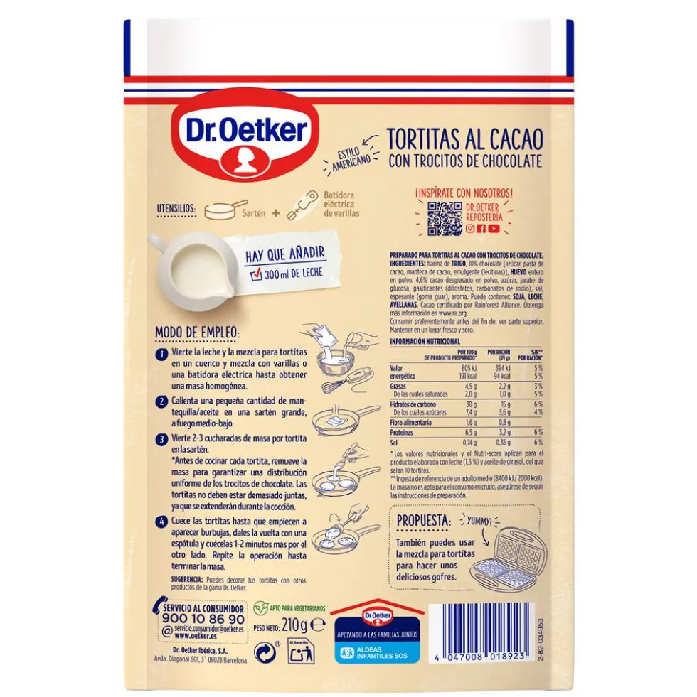 Preparado para Tortitas al Cacao 210 gr
