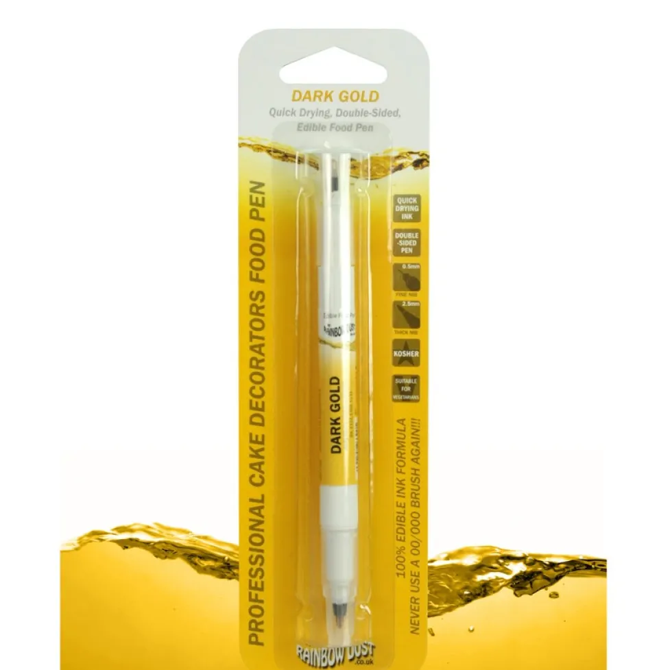 Rotulador Comestible Doble Punta color Oro Oscuro