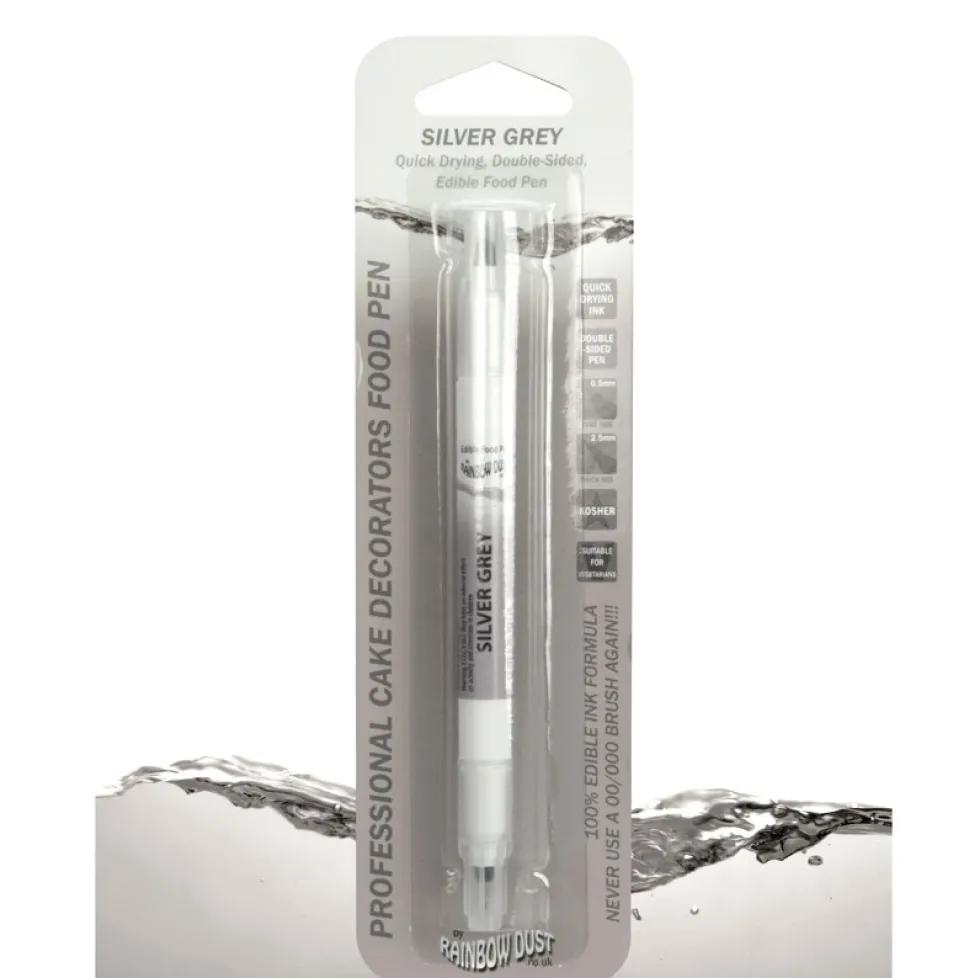 Rotulador Comestible Doble Punta Gris Plata