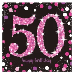 Servilletas 50 Años Pink Sparkling