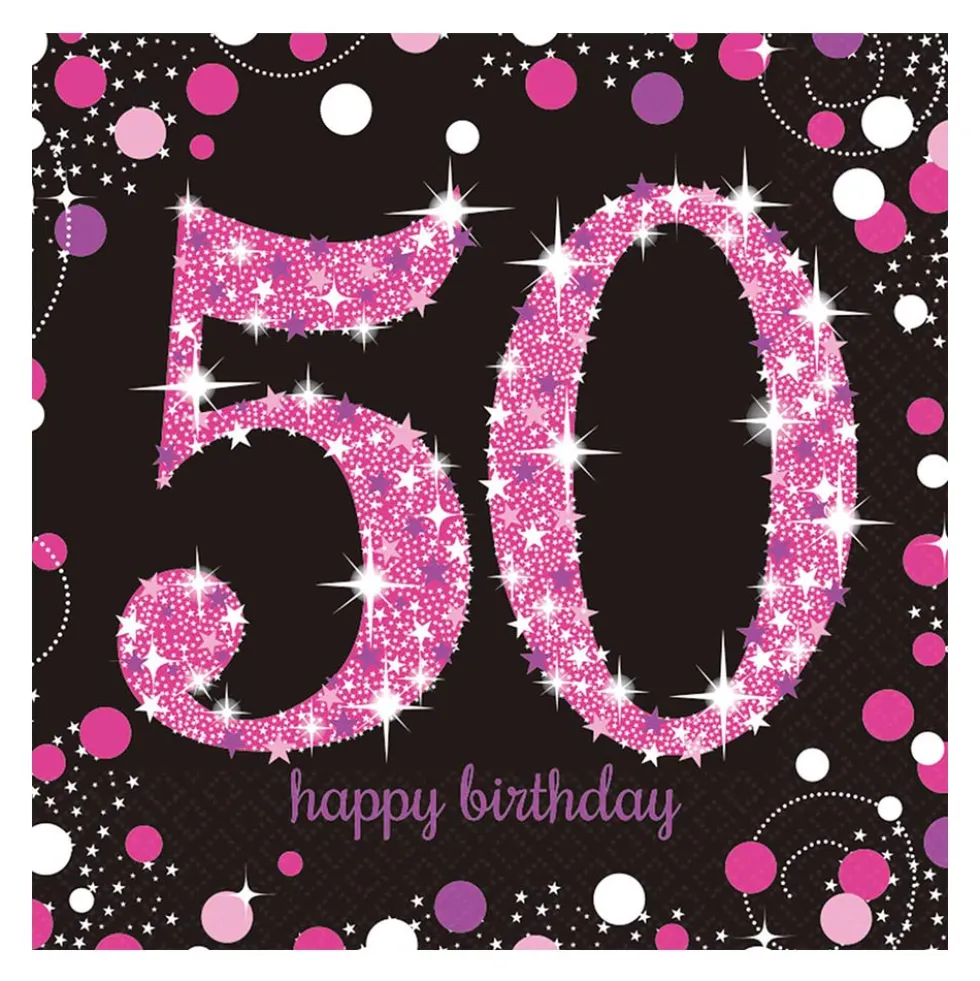 Servilletas 50 Años Pink Sparkling