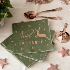 Servilletas de Papel Navidad Encantada Khaki 20 ud