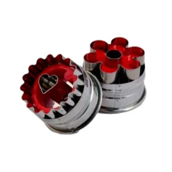 Set 2 Cortadores Metalicos Para Galletas - Flor Y Corazon