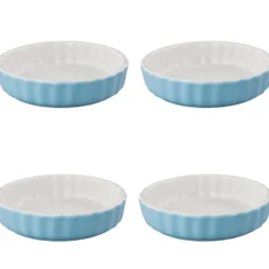 Set 4 Moldes de Cerámica Color Azul para Tartaletas 12,5 cm
