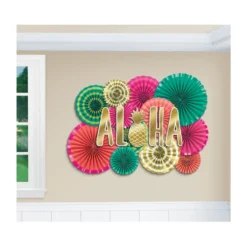 Set de 12 Abanicos Decorativos Aloha