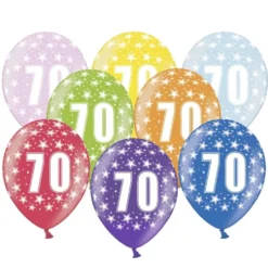 Set de 6 Globos 70 Cumpleaños 30 cm